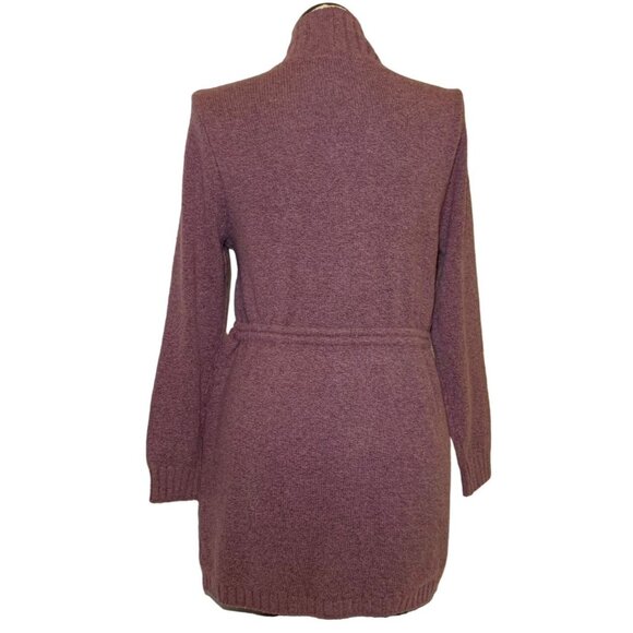 CJ Banks Cardigan Sweater Womens X 14W Mauve Tunic Drawstring Long Sleeve NEW - Picture 2 of 12
